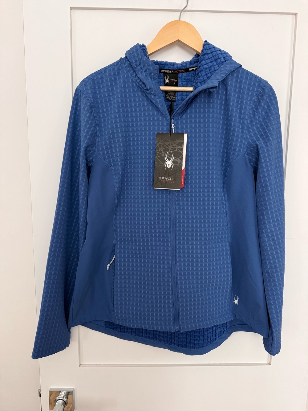 Spyder Women's Blue Hooded Jacket sz L NWT